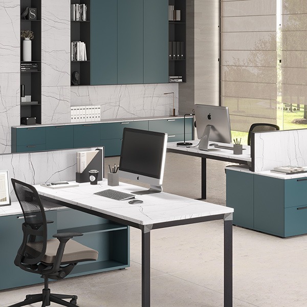 Una oficina elegante, moderna y funcional