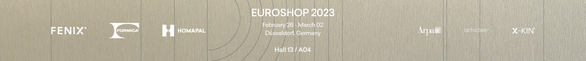Материалы FENIX<sup>®</sup>, Formica<sup>®</sup> и Homapal<sup>®</sup> в проекте Surfaces with a view на выставке EuroShop 2023