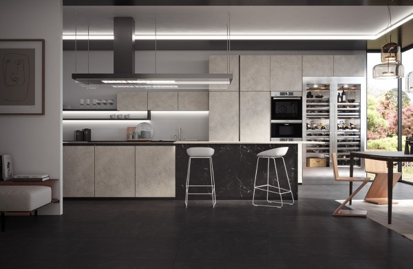 Kitchen surfaces: 3433 Marquina, 3467 Aurina