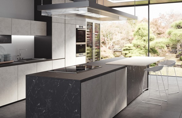 Kitchen surfaces: 3433 Marquina, 3467 Aurina