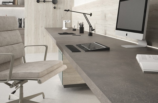 Office surfaces: 3480 Yarik, 4574 Rovere Iceland, 0760 Verde Modo Bloom core