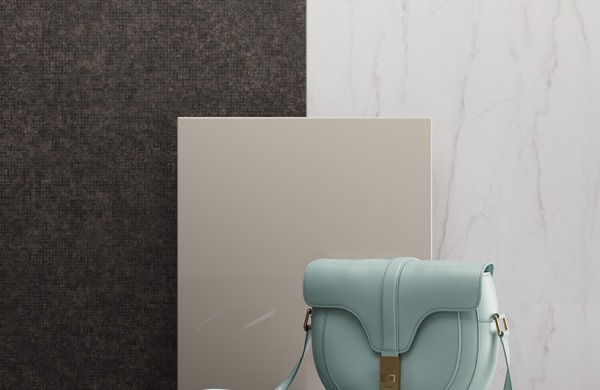 Bathroom surfaces: 3486 Uma, 3477 Lofn, 0622 Grigio Viola Bloom core